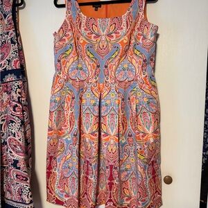 Talbots Vibrant Paisley Midi Dress